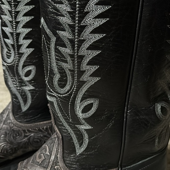 Teskey’s Black Western Embroidered mens cowboy Boots size 11.5 - made in USA - Picture 5 of 12